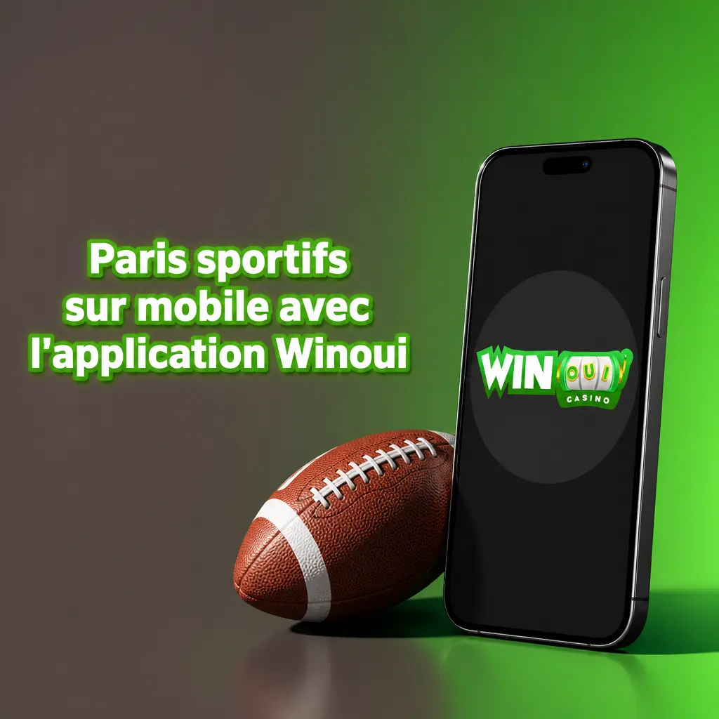 Interface de paris sportifs sur l'application mobile Winoui
