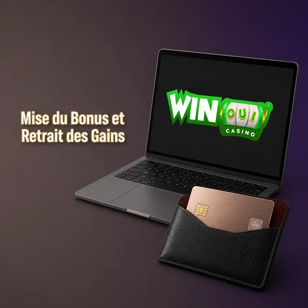 Schéma illustrant la mise du bonus et le retrait des gains